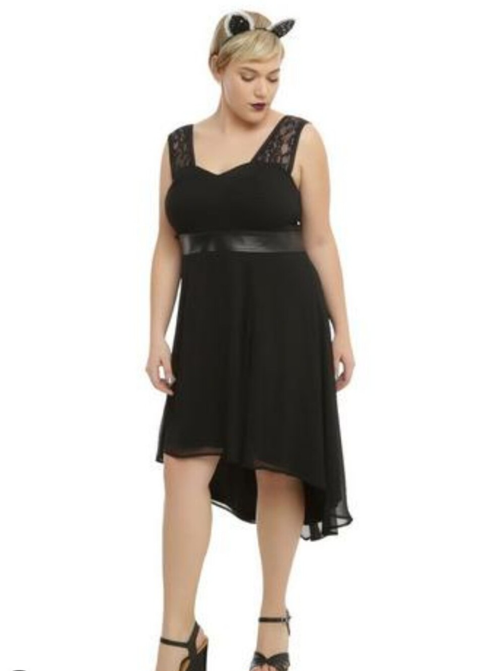 Tripp NYC Black High-Low Dress Size 4X 26-28 Lace Whimsigoth Y2K Edgy Goth
